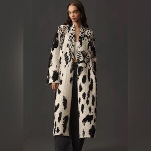 Anthropologie Pilcro Leopard Print Sweater Duster Cardigan Jacket